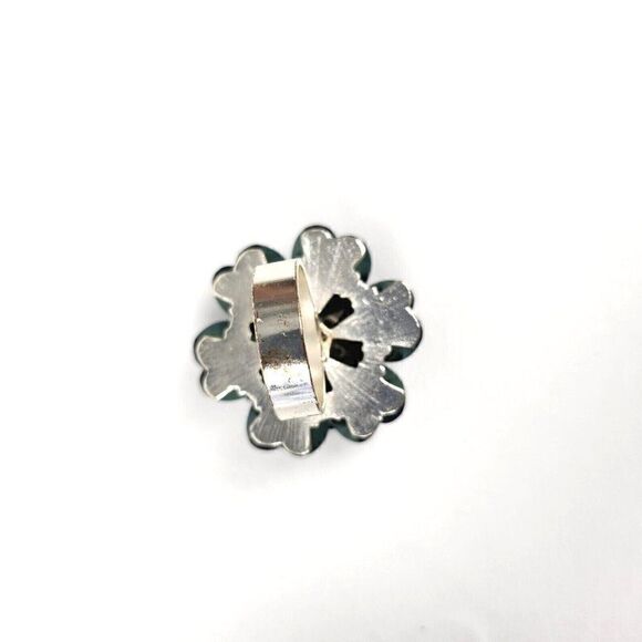 Lot of 2 Vintage Large Blue Plastic Flower Butterfly Statement Rings sz 6.25-6.5 - Picture 7 of 8